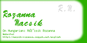 rozanna macsik business card
